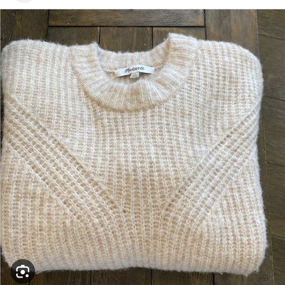 Madewell ribbed sweater in cream, small - Picture 2 of 4